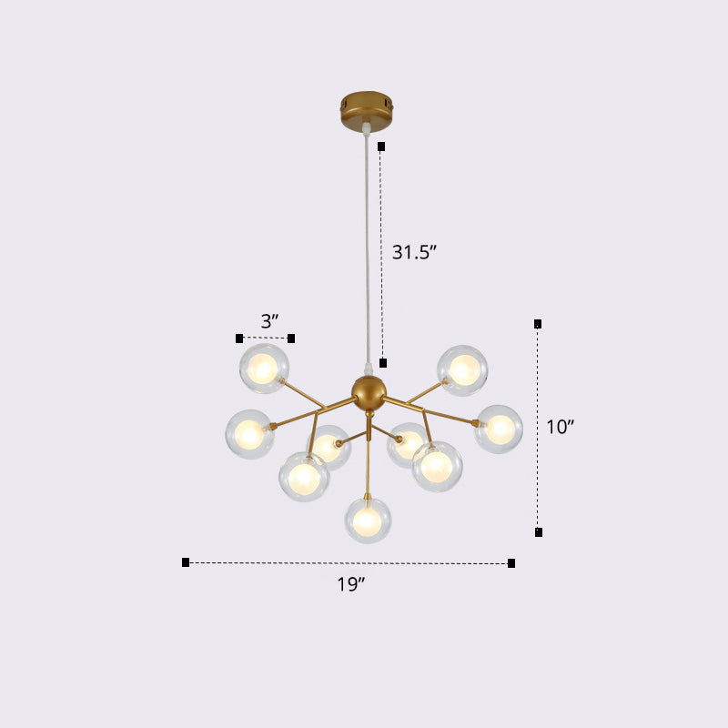 Double Glass Bubbles Chandelier Postmodern Style Pendant Lamp - Rebooters