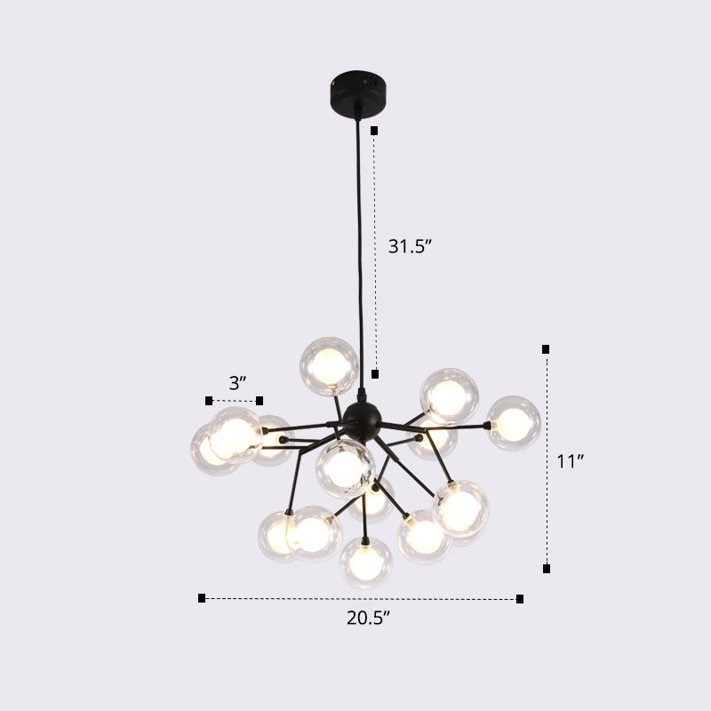 Double Glass Bubbles Chandelier Postmodern Style Pendant Lamp - Rebooters