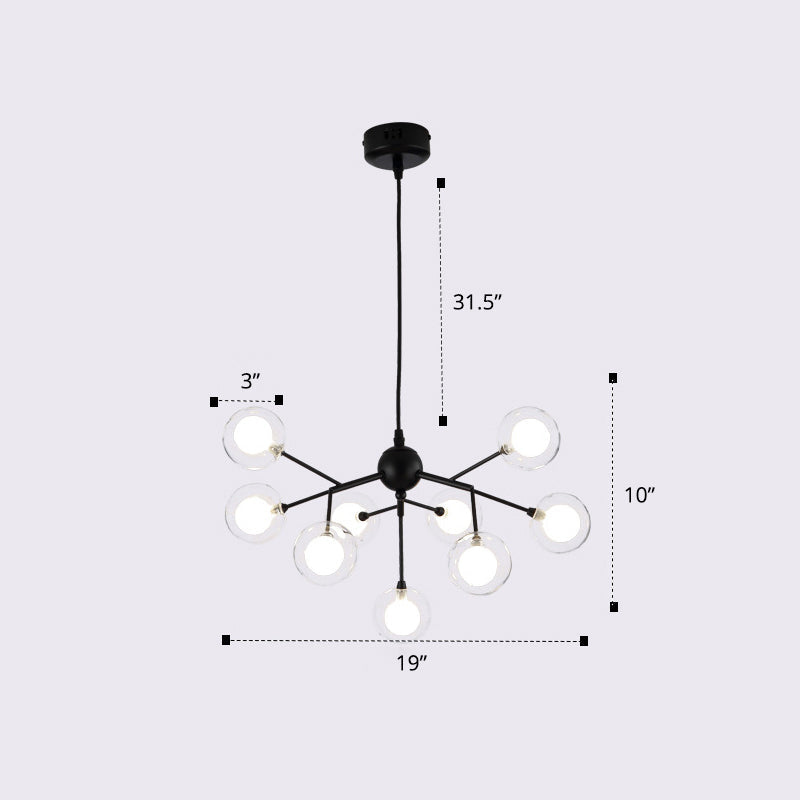 Double Glass Bubbles Chandelier Postmodern Style Pendant Lamp - Rebooters