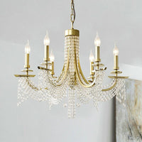 Baroque Candle Chandelier 6-Bulb Metal Lighting Gold - Rebooters