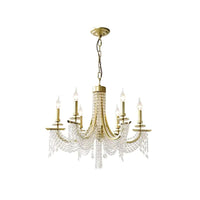 Baroque Candle Chandelier 6-Bulb Metal Lighting Gold - Rebooters