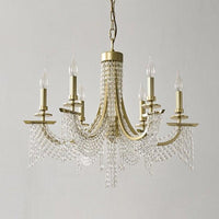 Baroque Candle Chandelier 6-Bulb Metal Lighting Gold - Rebooters