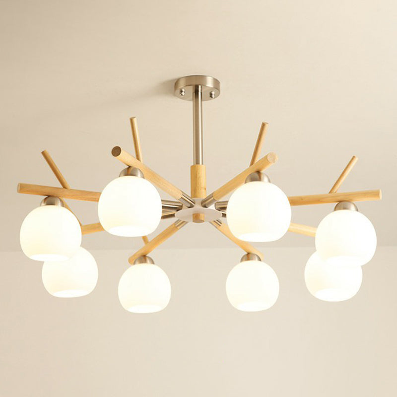 Dome Ceiling Chandelier Minimalist White Glass Living Room Light - Rebooters