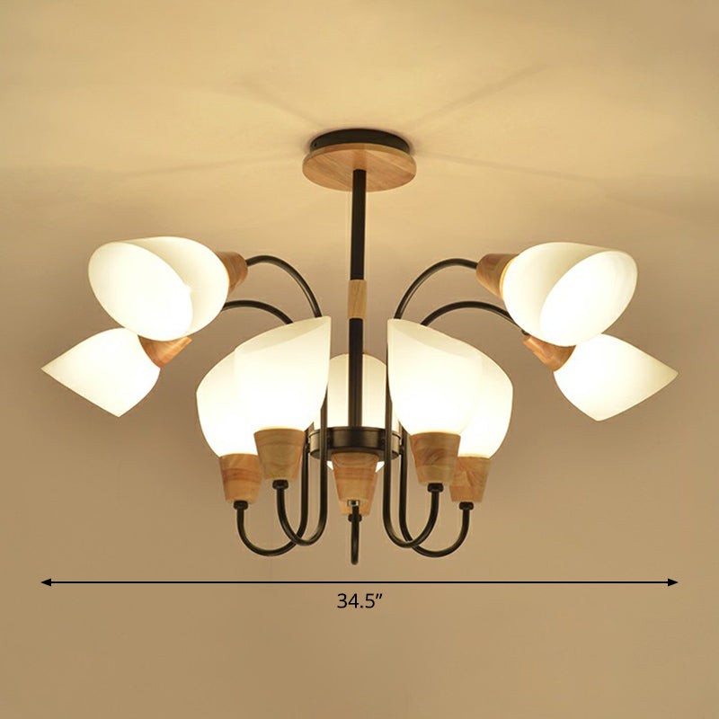 Tulip Flower Restaurant Chandelier Cream Glass Nordic Pendant Light - Rebooters