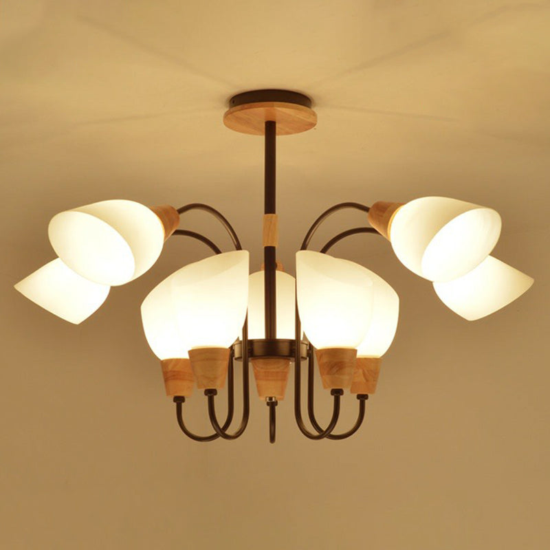 Tulip Flower Restaurant Chandelier Cream Glass Nordic Pendant Light - Rebooters