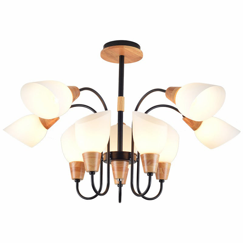 Tulip Flower Restaurant Chandelier Cream Glass Nordic Pendant Light - Rebooters