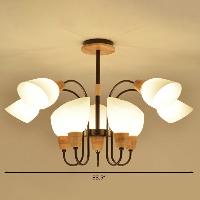 Tulip Flower Restaurant Chandelier Cream Glass Nordic Pendant Light - Rebooters