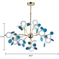 Artistic Leaf Suspension Lighting Agate Chandelier 33.5 Inch - Rebooters