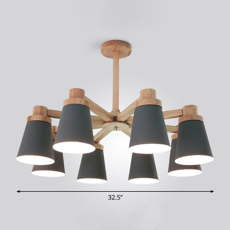 Conical Suspension Light Fixture Nordic Iron Chandelier Lighting - Rebooters