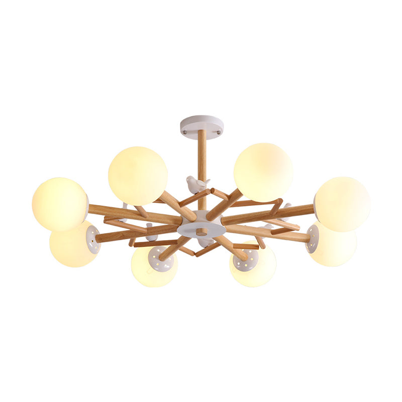 Ball Chandelier Lighting Nordic Cream Glass Living Room Light - Rebooters