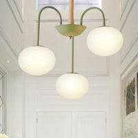 3/5 Lights Living Room Hanging Lamp with Pearl Glass Shade - Rebooters