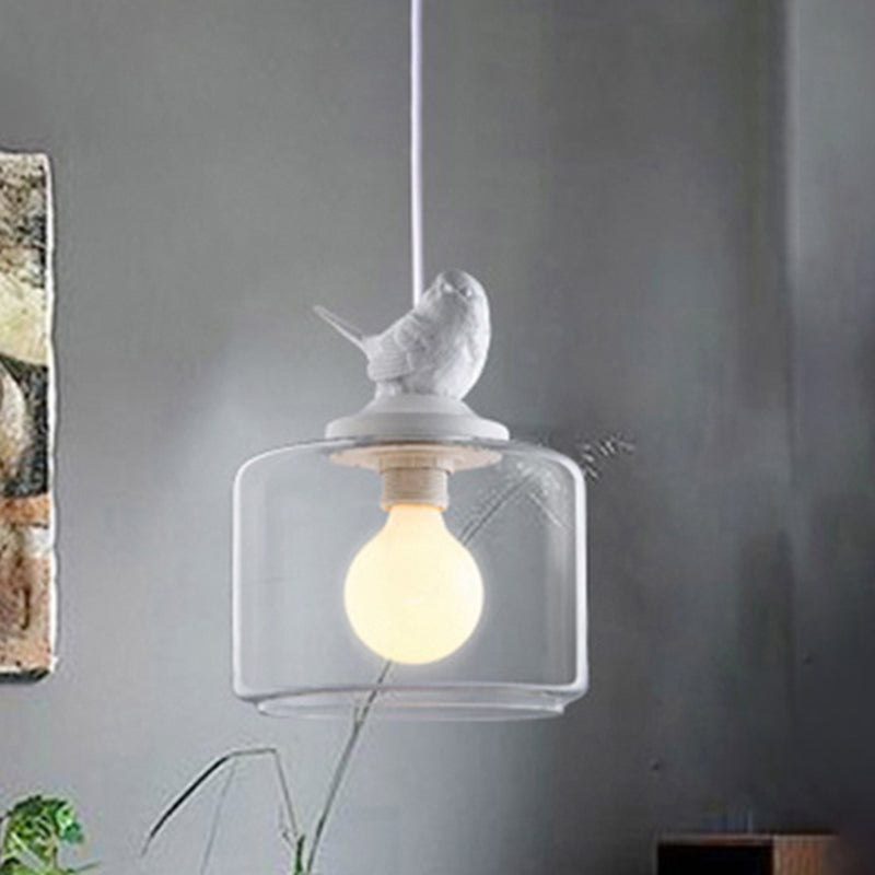 Transparent Glass Hanging Light with Bird One Light Modern - Rebooters