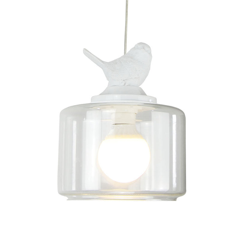 Transparent Glass Hanging Light with Bird One Light Modern - Rebooters