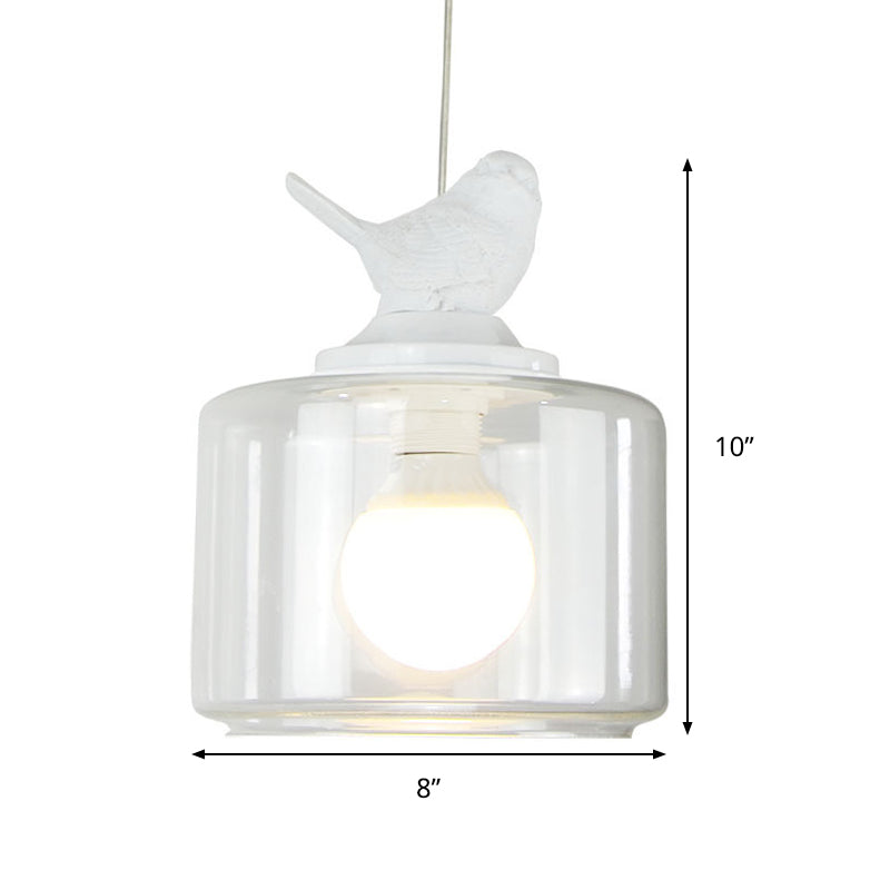 Transparent Glass Hanging Light with Bird One Light Modern - Rebooters