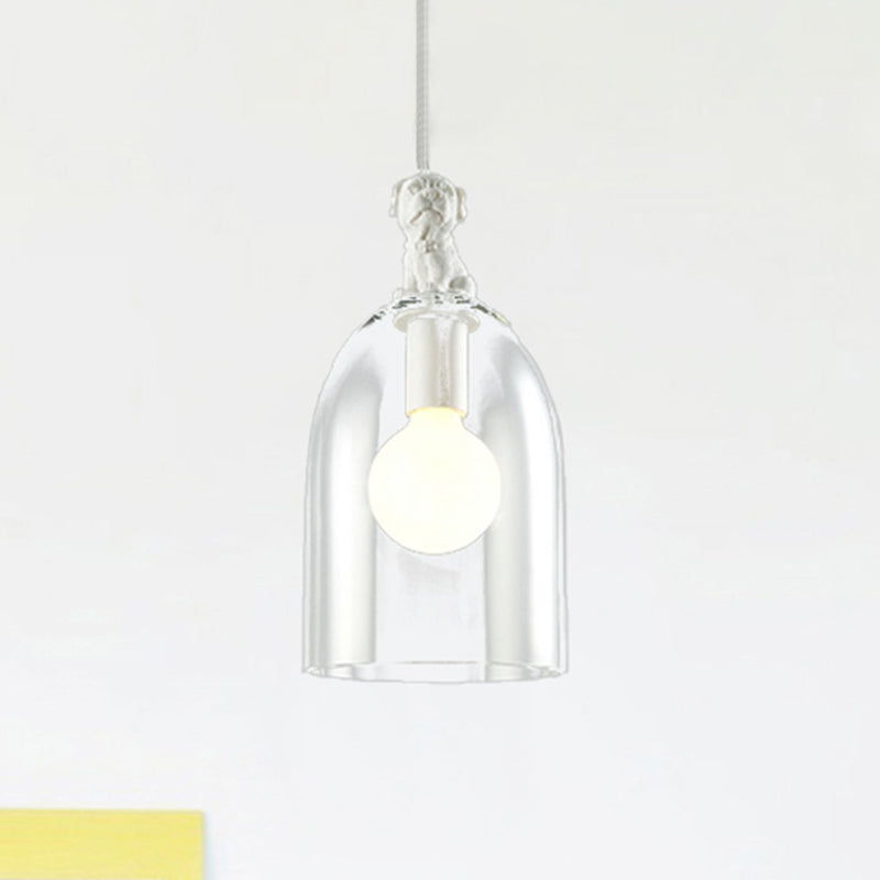 Transparent Glass Hanging Light with Bird One Light Modern - Rebooters