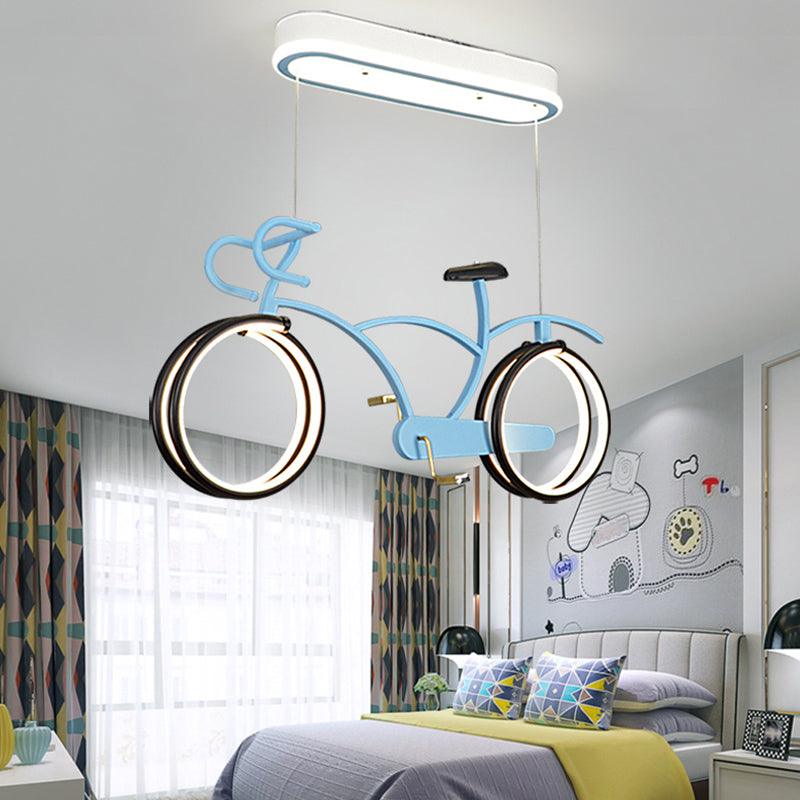 Bicycle LED Pendant Chandelier Creative Acrylic Childrens Bedroom - Rebooters