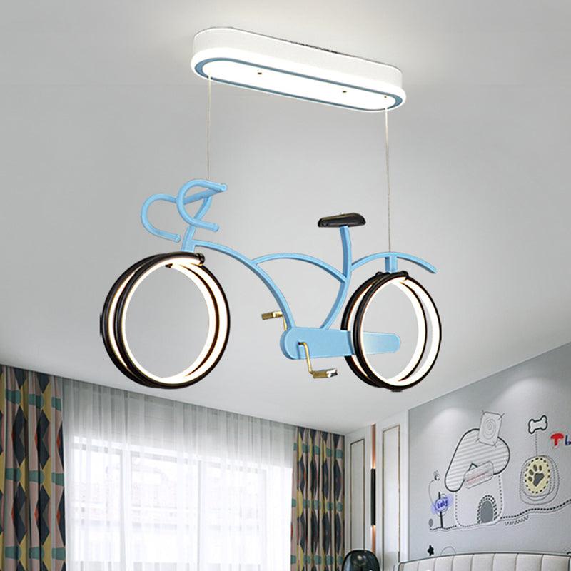 Bicycle LED Pendant Chandelier Creative Acrylic Childrens Bedroom - Rebooters