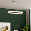 Minimalist Oblong LED Hanging Light Crystal Pendant Chrome - Rebooters