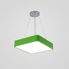 Simplicity Square LED Pendant Lamp Metal Green Chandelier - Rebooters