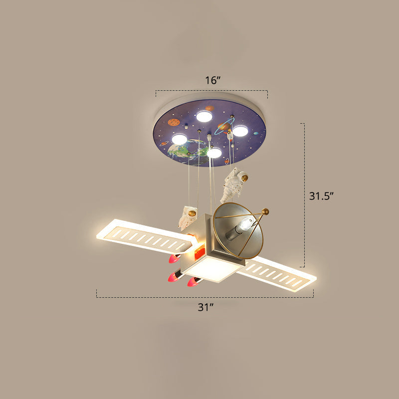 Biplane Acrylic Suspension Light Creative LED Chandelier for Boys Room - Rebooters