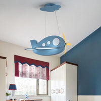Airplane Shaped Baby Room Chandelier Metallic LED Cartoon Lamp - Rebooters