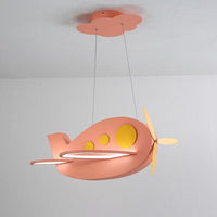 Airplane Shaped Baby Room Chandelier Metallic LED Cartoon Lamp - Rebooters