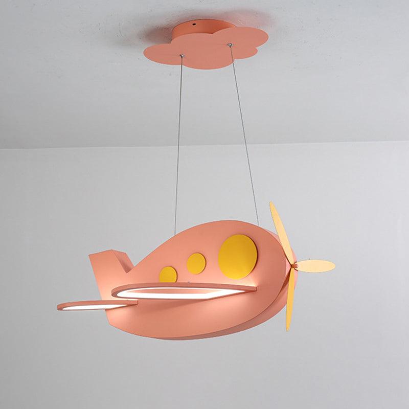Airplane Shaped Baby Room Chandelier Metallic LED Cartoon Lamp - Rebooters