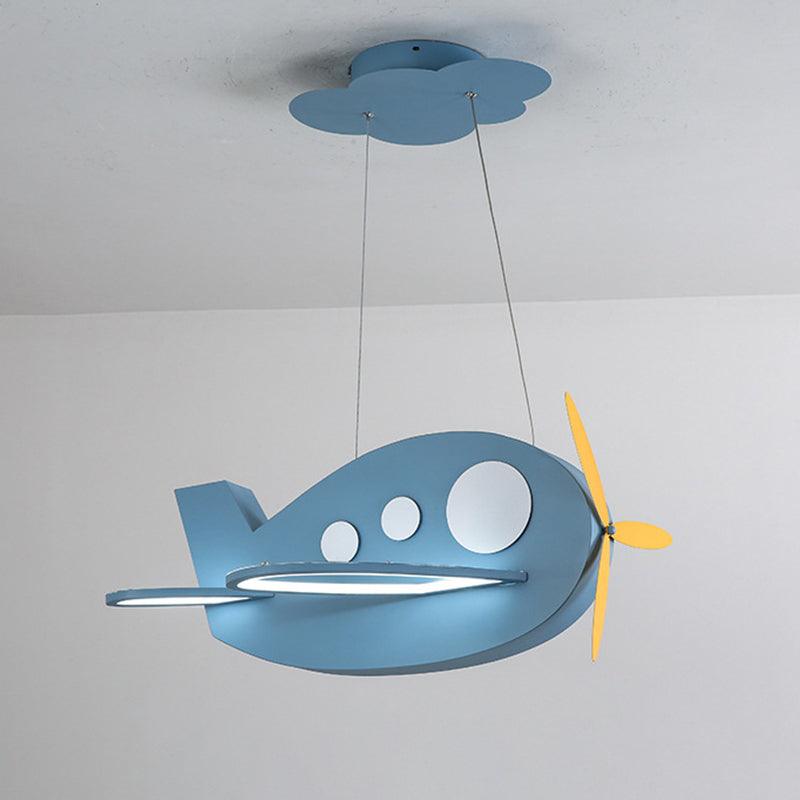 Airplane Shaped Baby Room Chandelier Metallic LED Cartoon Lamp - Rebooters
