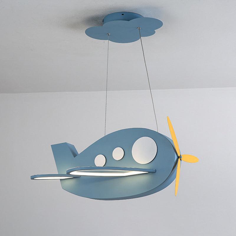 Airplane Shaped Baby Room Chandelier Metallic LED Cartoon Lamp - Rebooters