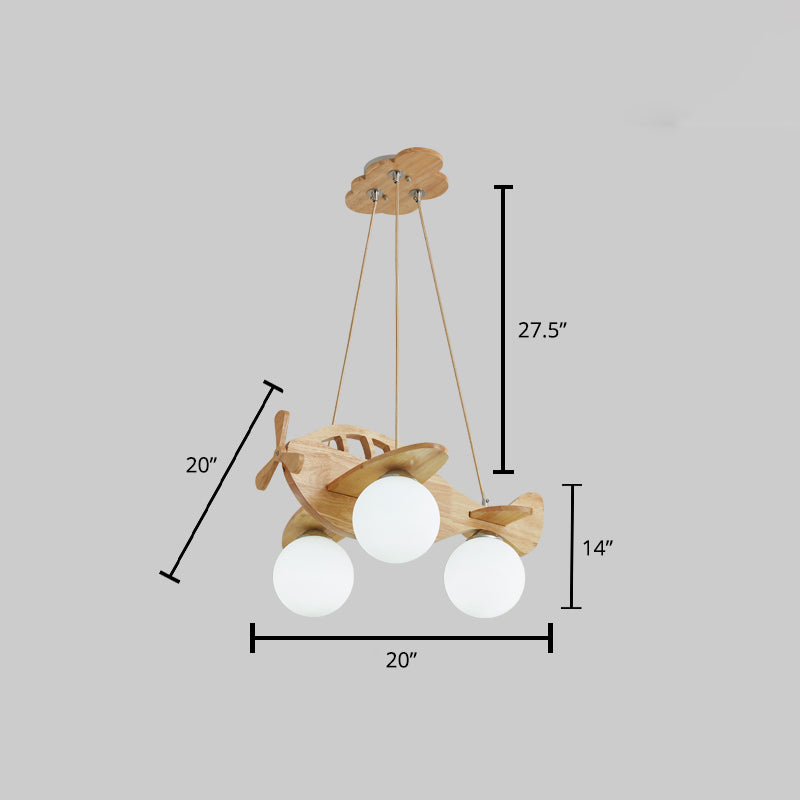 Cartoon 3-Light Chandelier Beige Helicopter Pendant Lighting - Rebooters