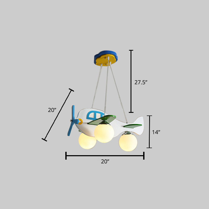 Cartoon 3-Light Chandelier Beige Helicopter Pendant Lighting - Rebooters