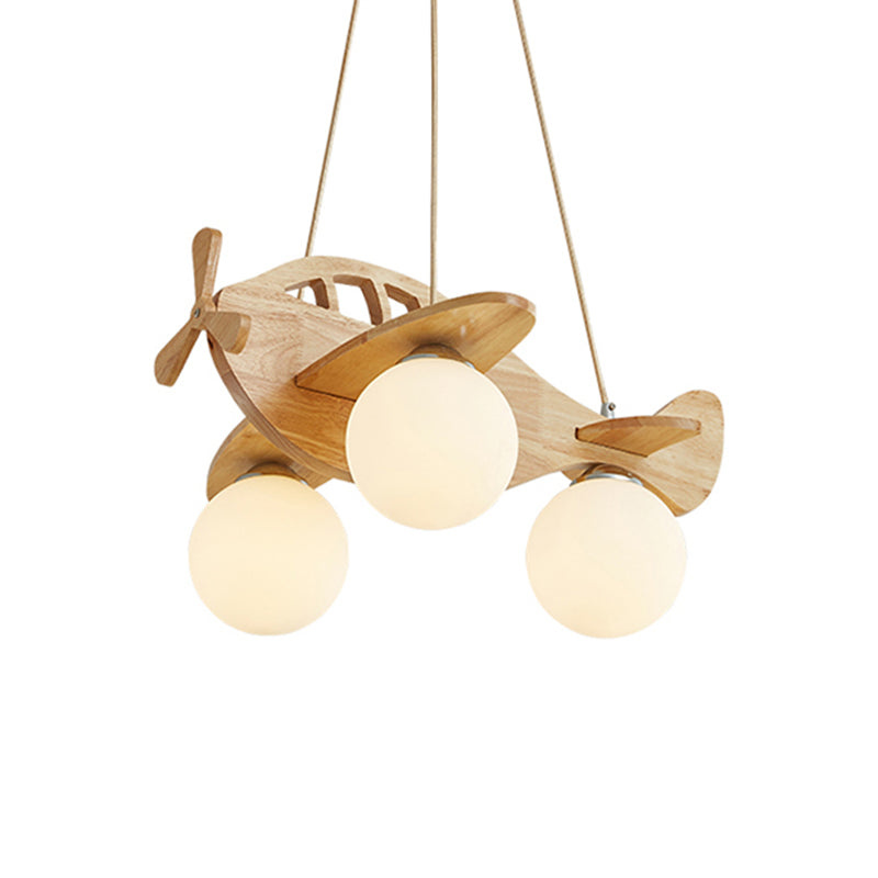 Cartoon 3-Light Chandelier Beige Helicopter Pendant Lighting - Rebooters