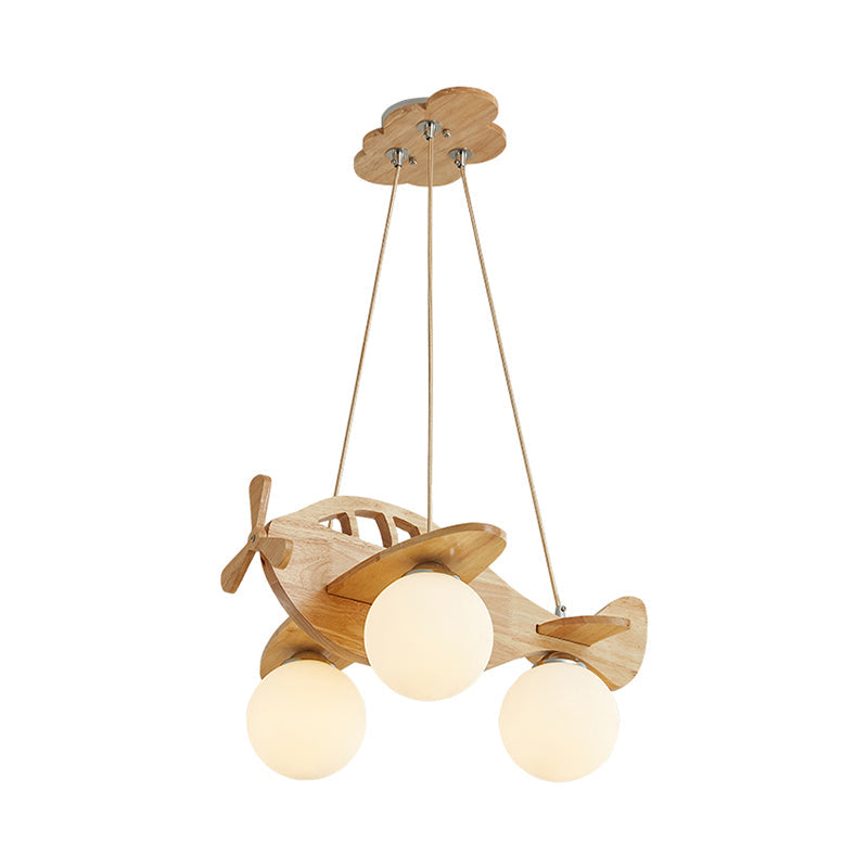 Cartoon 3-Light Chandelier Beige Helicopter Pendant Lighting - Rebooters