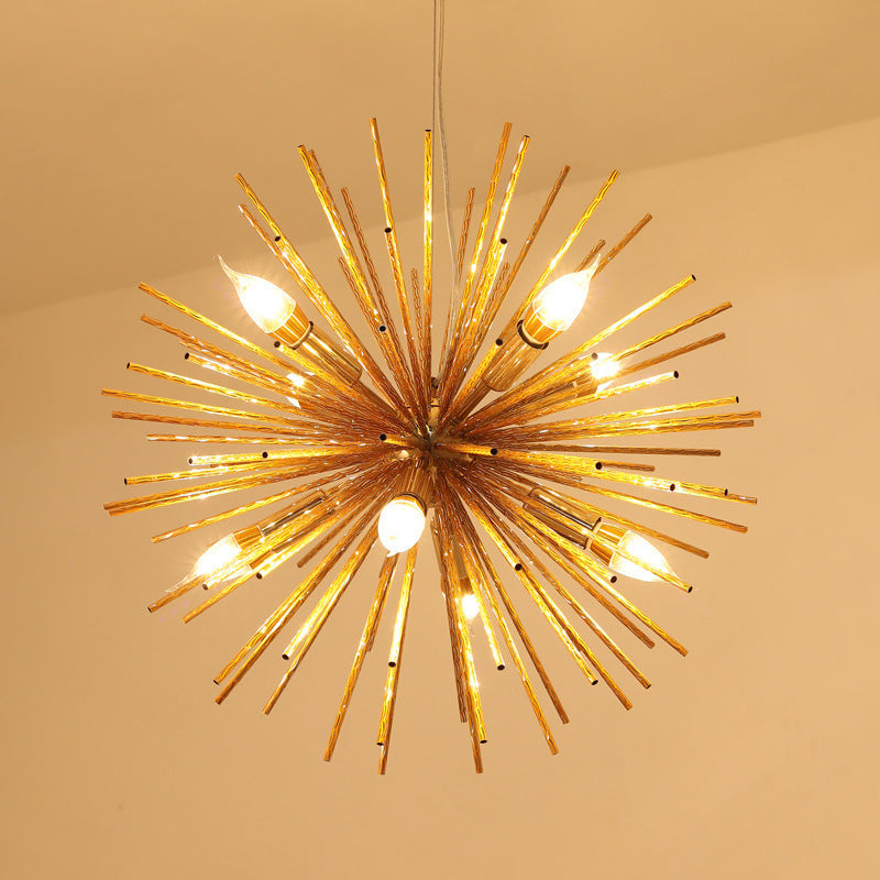 Minimalist Hedgehog Chandelier Metal Living Room Light Fixture - Rebooters