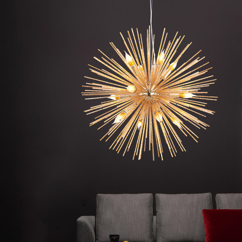 Minimalist Hedgehog Chandelier Metal Living Room Light Fixture - Rebooters