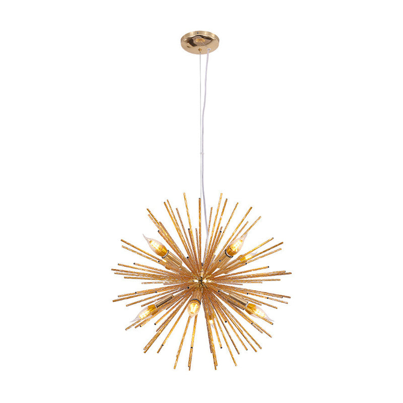 Minimalist Hedgehog Chandelier Metal Living Room Light Fixture - Rebooters