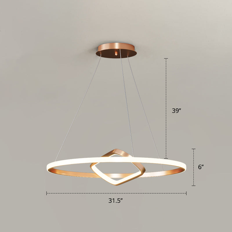 Round and Square Chandelier Nordic Aluminum LED Pendant Light - Rebooters