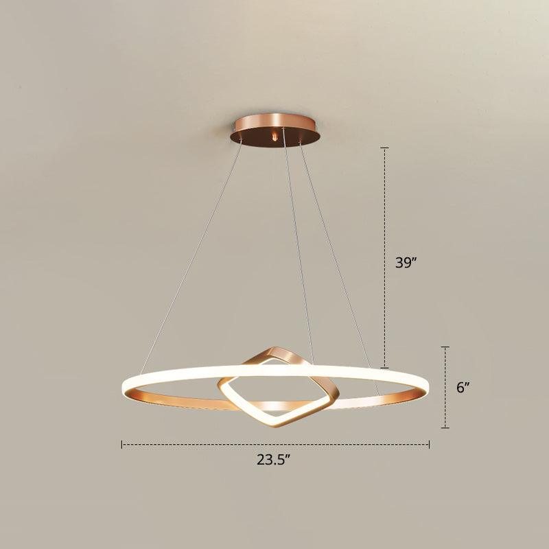 Round and Square Chandelier Nordic Aluminum LED Pendant Light - Rebooters