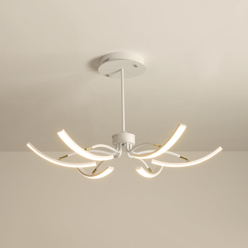 White Floral Chandelier Light Minimalistic Metal LED Lamp - Rebooters