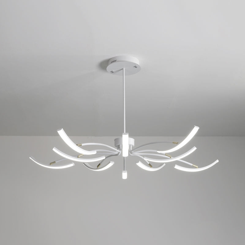 White Floral Chandelier Light Minimalistic Metal LED Lamp - Rebooters