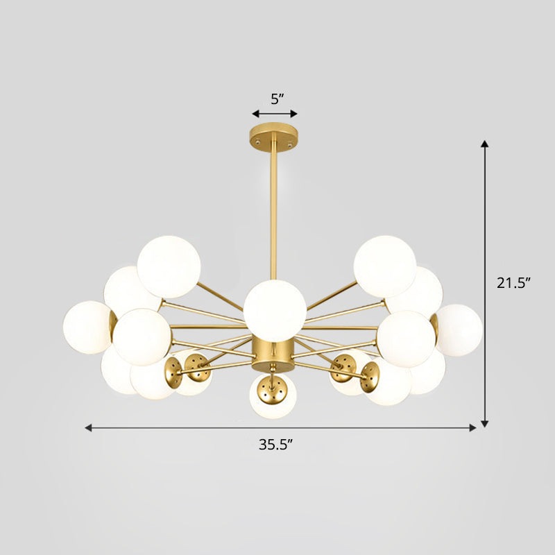 Frosted White Glass Ball Chandelier Postmodern Style Light - Rebooters