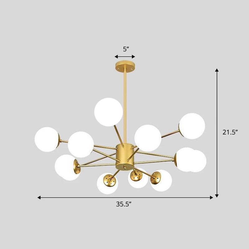 Frosted White Glass Ball Chandelier Postmodern Style Light - Rebooters