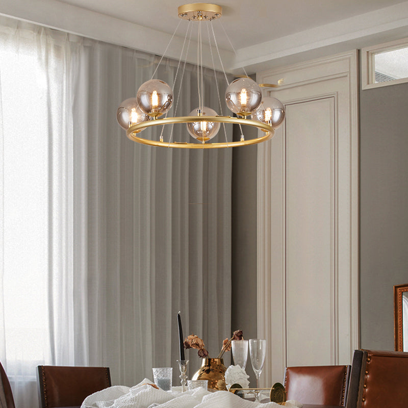 Circular Metal Pendant Chandelier Postmodern Light Fixture - Rebooters