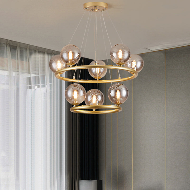 Circular Metal Pendant Chandelier Postmodern Light Fixture - Rebooters