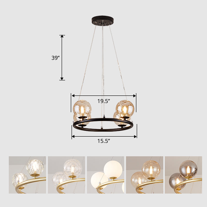 Circular Metal Pendant Chandelier Postmodern Light Fixture - Rebooters