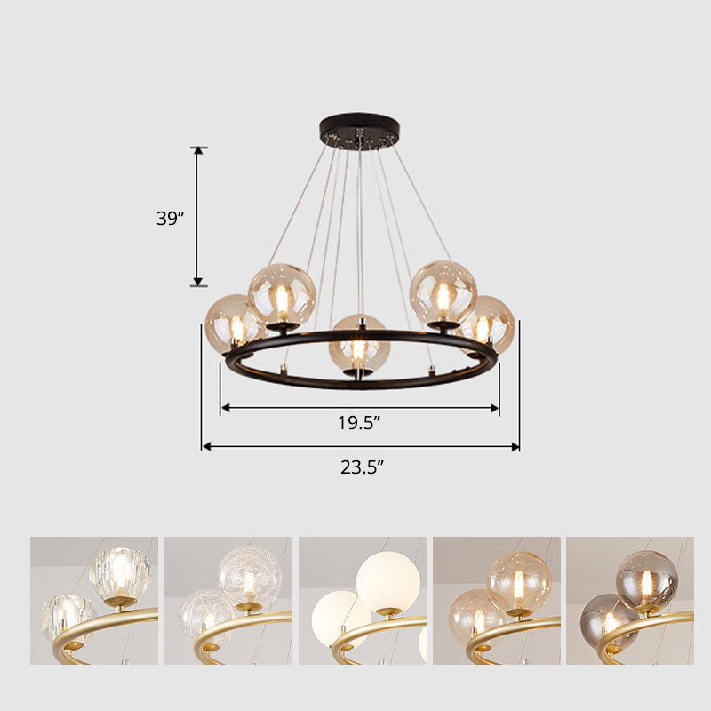 Circular Metal Pendant Chandelier Postmodern Light Fixture - Rebooters