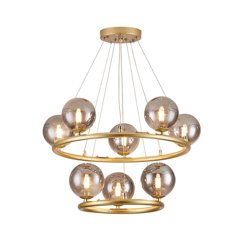 Circular Metal Pendant Chandelier Postmodern Light Fixture - Rebooters