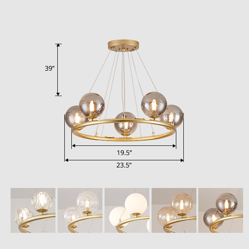 Circular Metal Pendant Chandelier Postmodern Light Fixture - Rebooters