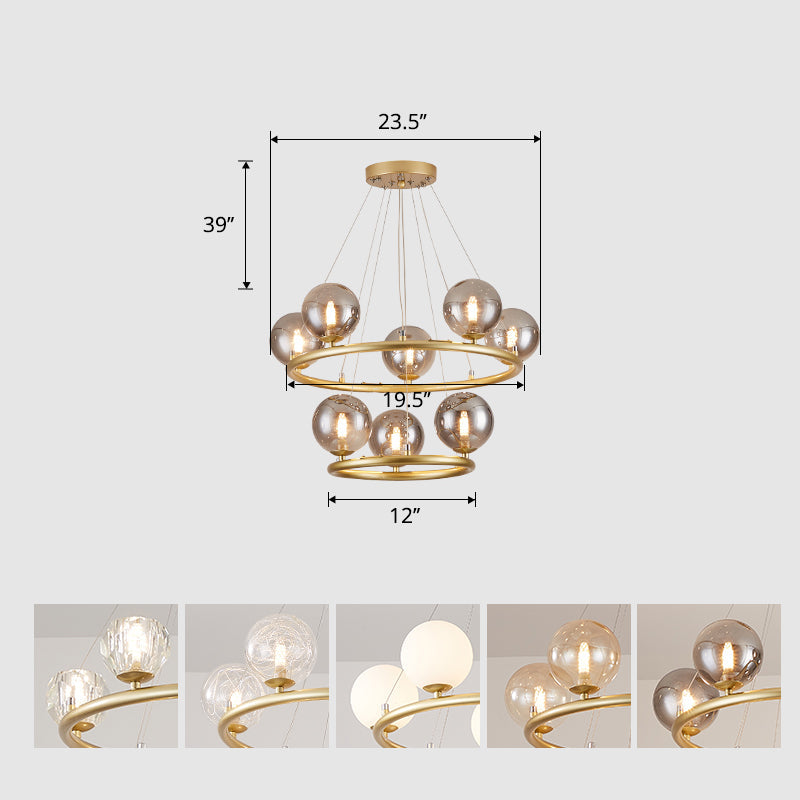 Circular Metal Pendant Chandelier Postmodern Light Fixture - Rebooters