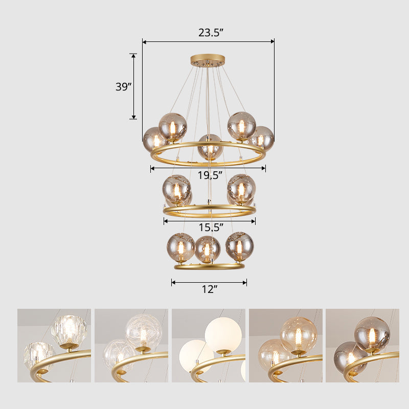 Circular Metal Pendant Chandelier Postmodern Light Fixture - Rebooters